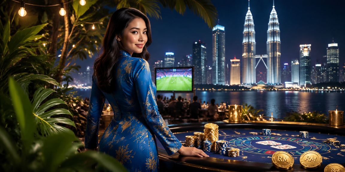Permainan baccarat berlatarbelakang budaya Malaysia dengan pakaian baju kurung