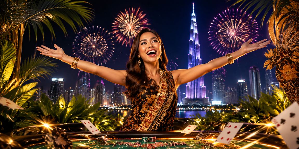 Meja baccarat langsung bertemakan batik Kuala Lumpur dengan dealer